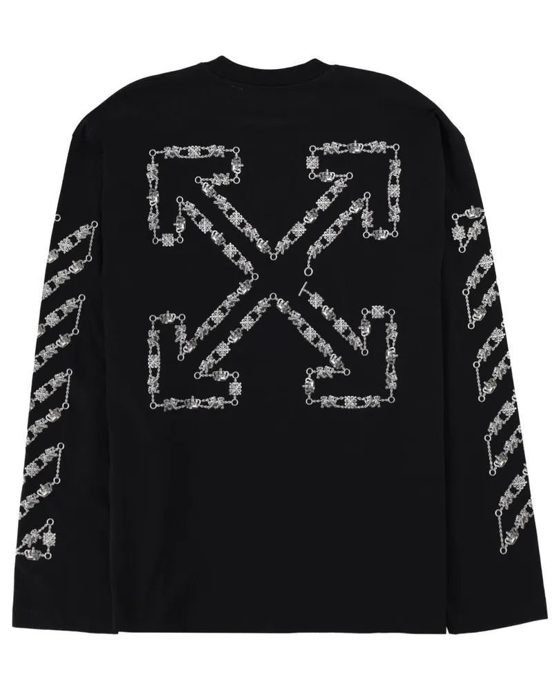 OFF-WHITE Logo-Embroidered Cotton T-Shirt — Black Black