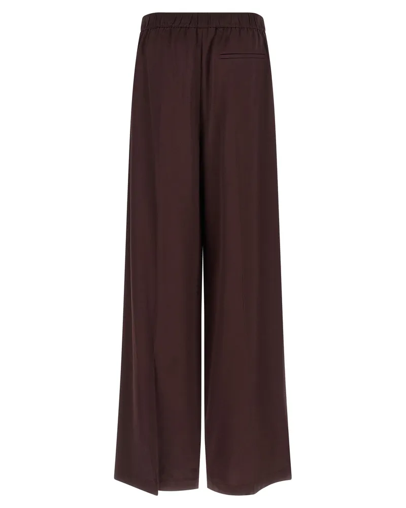 Tory Burch Shiny Fabric Trousers — Burgundy Burgundy