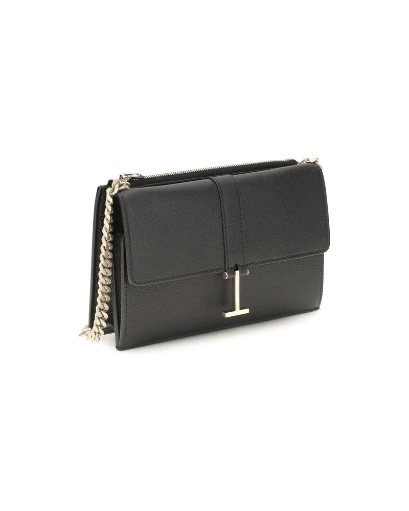 Tom Ford Women's Black Calf Leather Bos Taurus Shoulder Bag Black