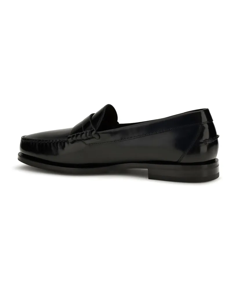 Santoni Men's Patent Leather Loafers College A Novembre Black Calf Black