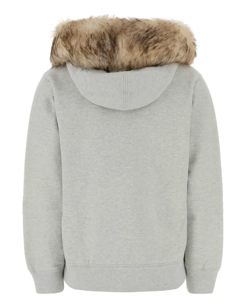 Prada Women Light Grey Cotton Sweatshirt Grigio Melange Exterior: Felpe Sweater Gray