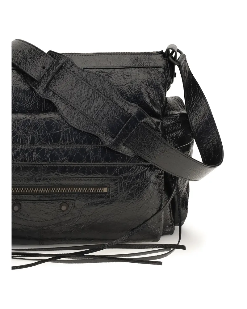 Balenciaga Men's Shoulder Bag Le City Multipocket Black Lambskin Black