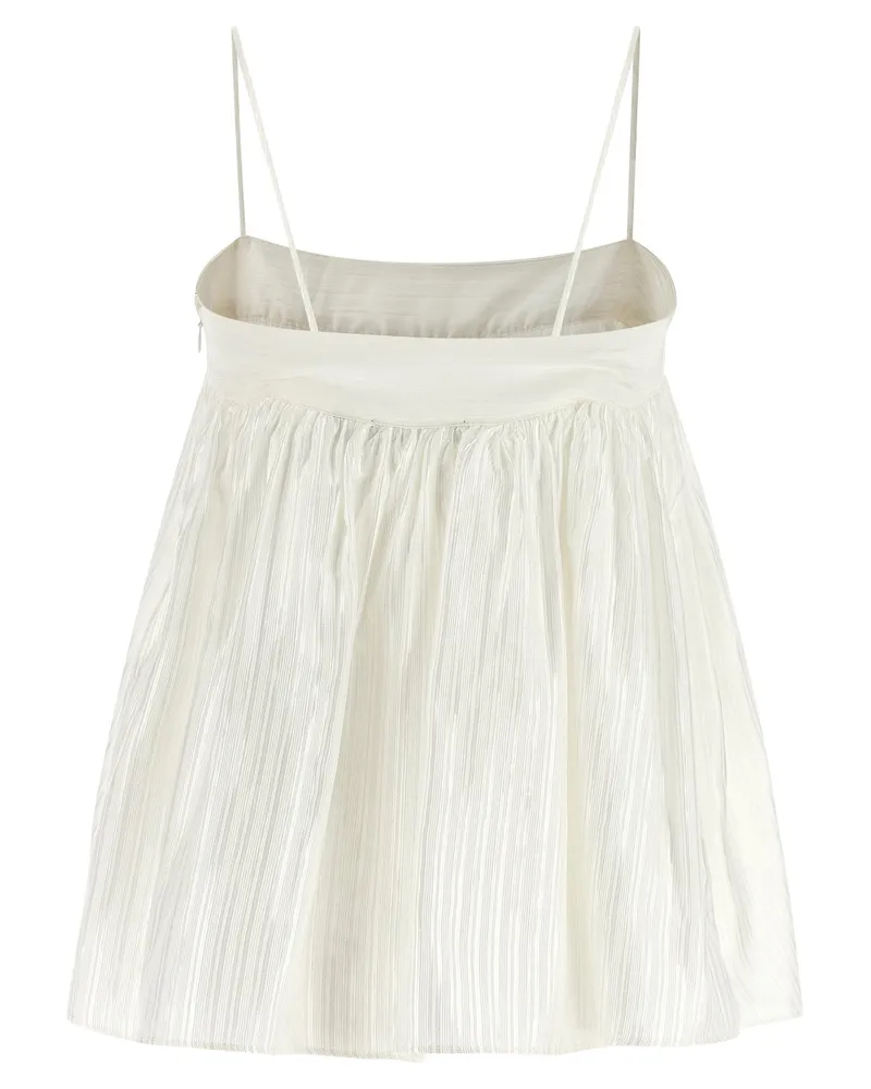 ROTATE Birger Christensen Pleated Viscose Blouse — White White