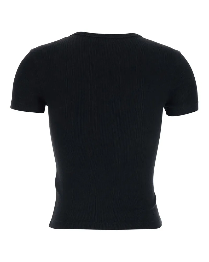 Diesel Women's T-Shirt Dlogo Black Cotton T-Shirts & Jerseys Black