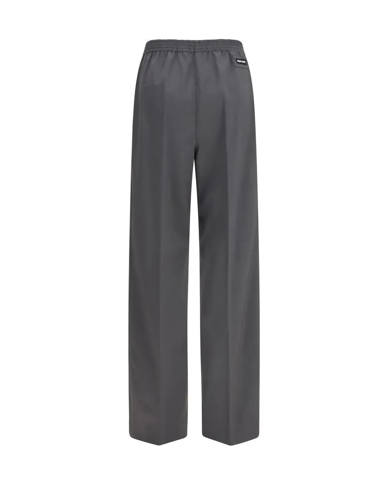 Miu Miu Stretch Virgin Wool Trousers — Gray Gray