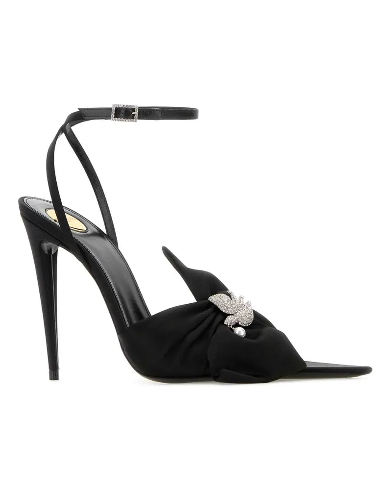 Saint Laurent Women's Black Crepe Dove Pumps Neronero Scarpe Con Tacco High Heel Shoes Black