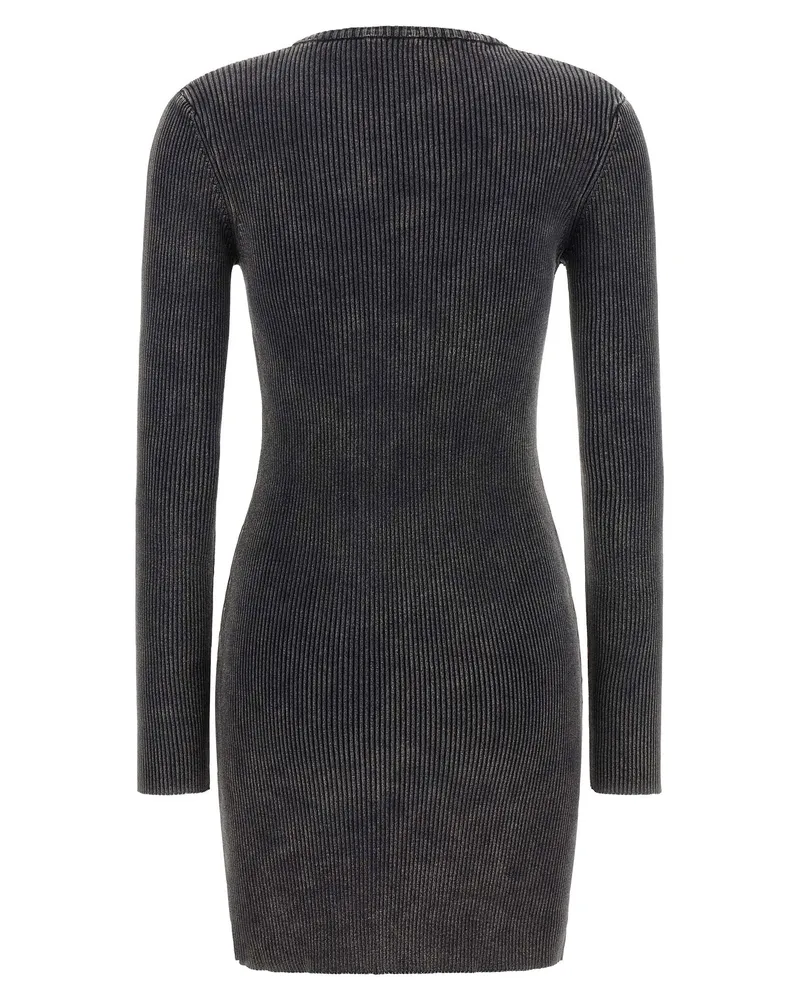 Diesel Ribbed Cotton Mini Dress — Black Black