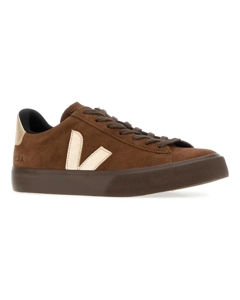 VEJA Women's Chocolate Suede Campo Sneakers Walnutplatineeagle Brown