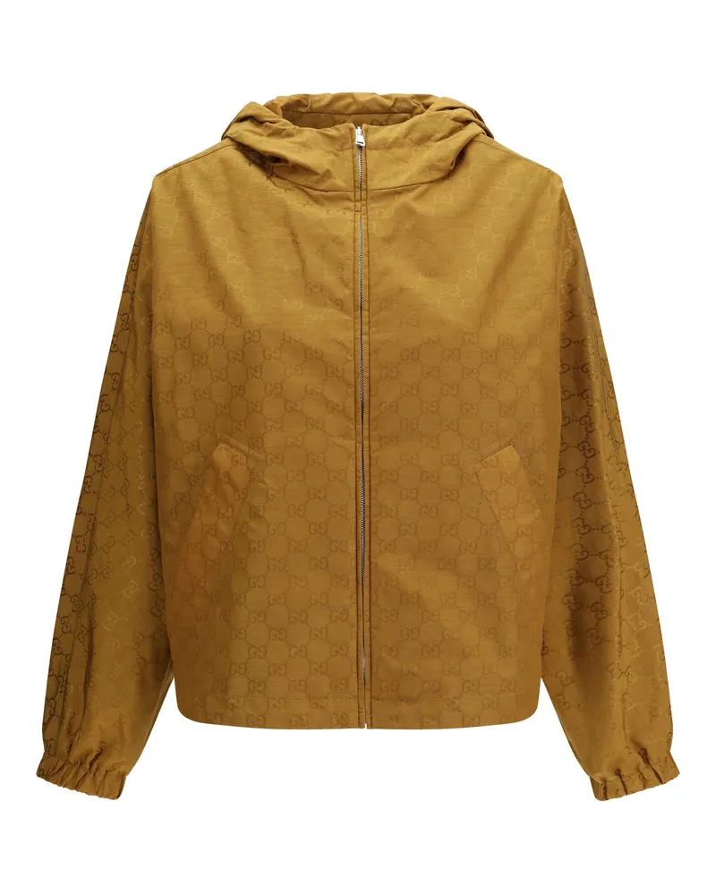 Gucci GG Jacquard Nylon Jacket — Caramel Caramel
