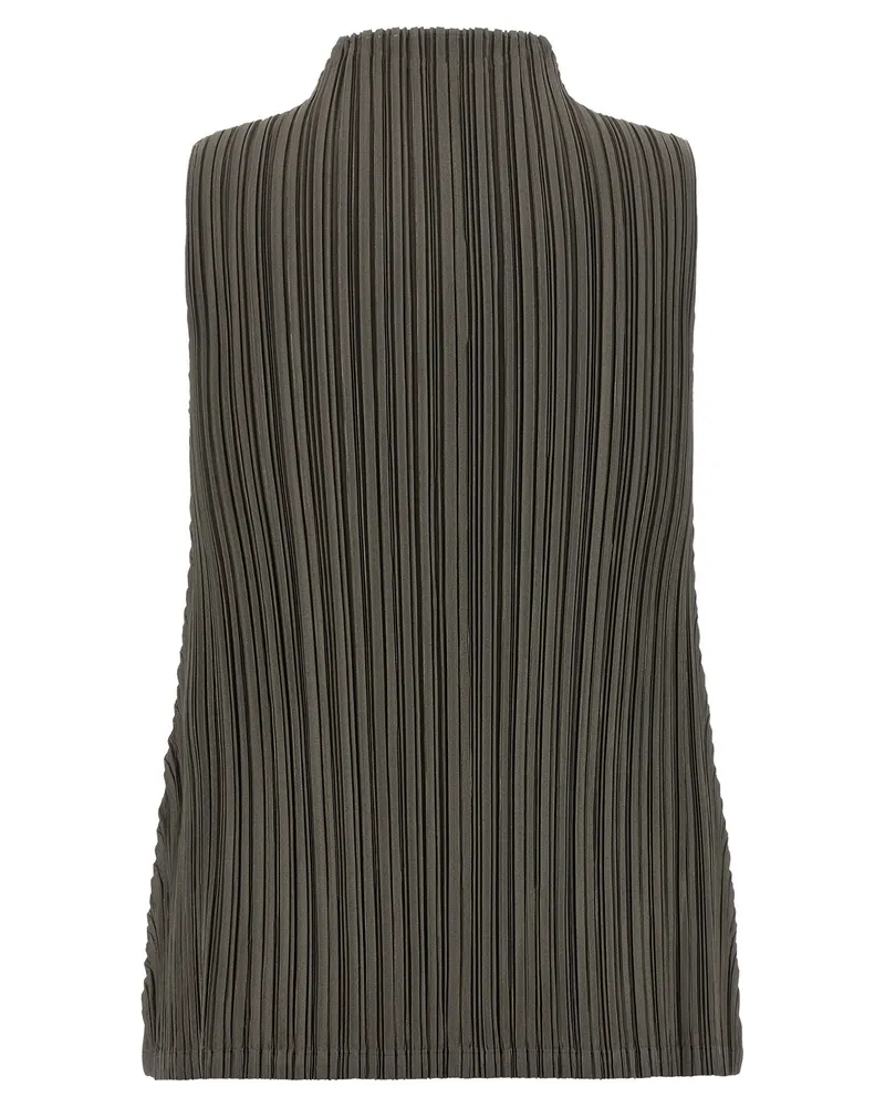 Issey Miyake Pleated Blouse — Olive green Olive