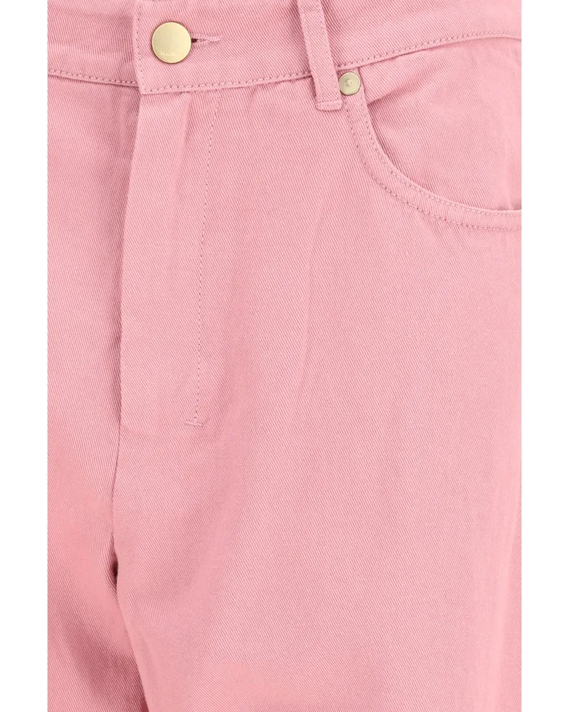 Max Mara Women's Pants Peony Cotton-Linen Trousers Pink