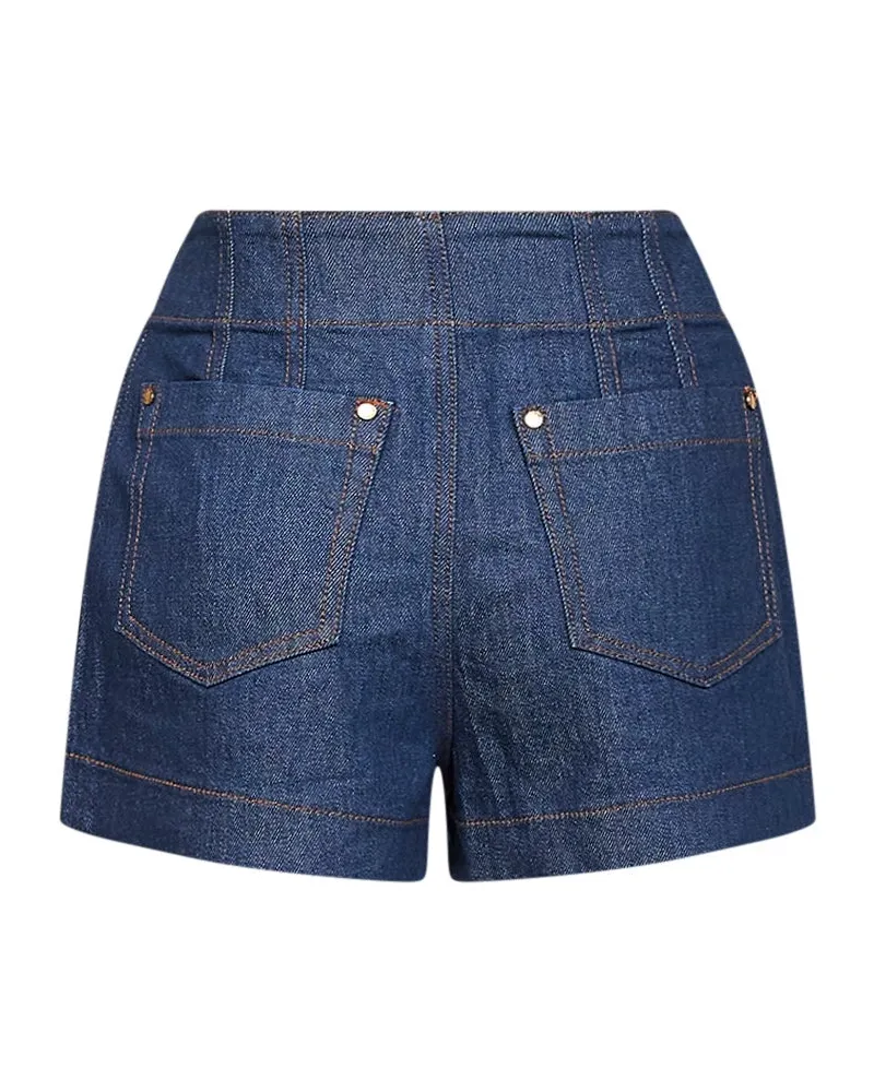 Zimmermann Women's Stretch Denim Shorts Aster Ink Blue Cotton Blue