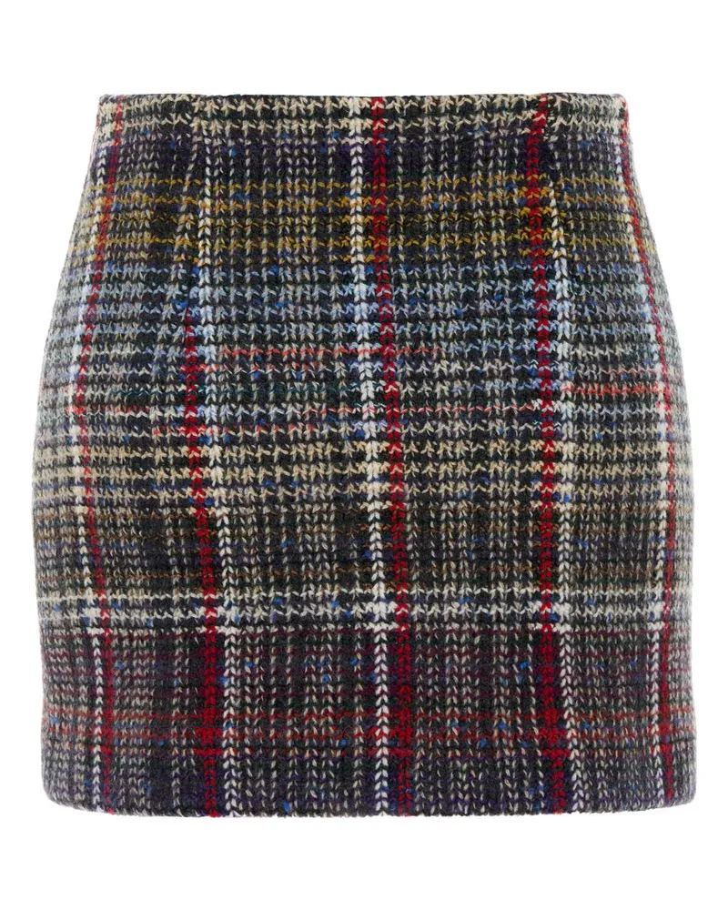 Missoni Plaid Wool Mini Skirt — Multicolor Multicolor