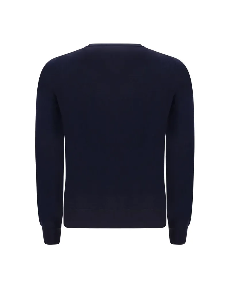 Brunello Cucinelli Men's Blue Wool Oves Aries Sweatshirt Clothing Blue