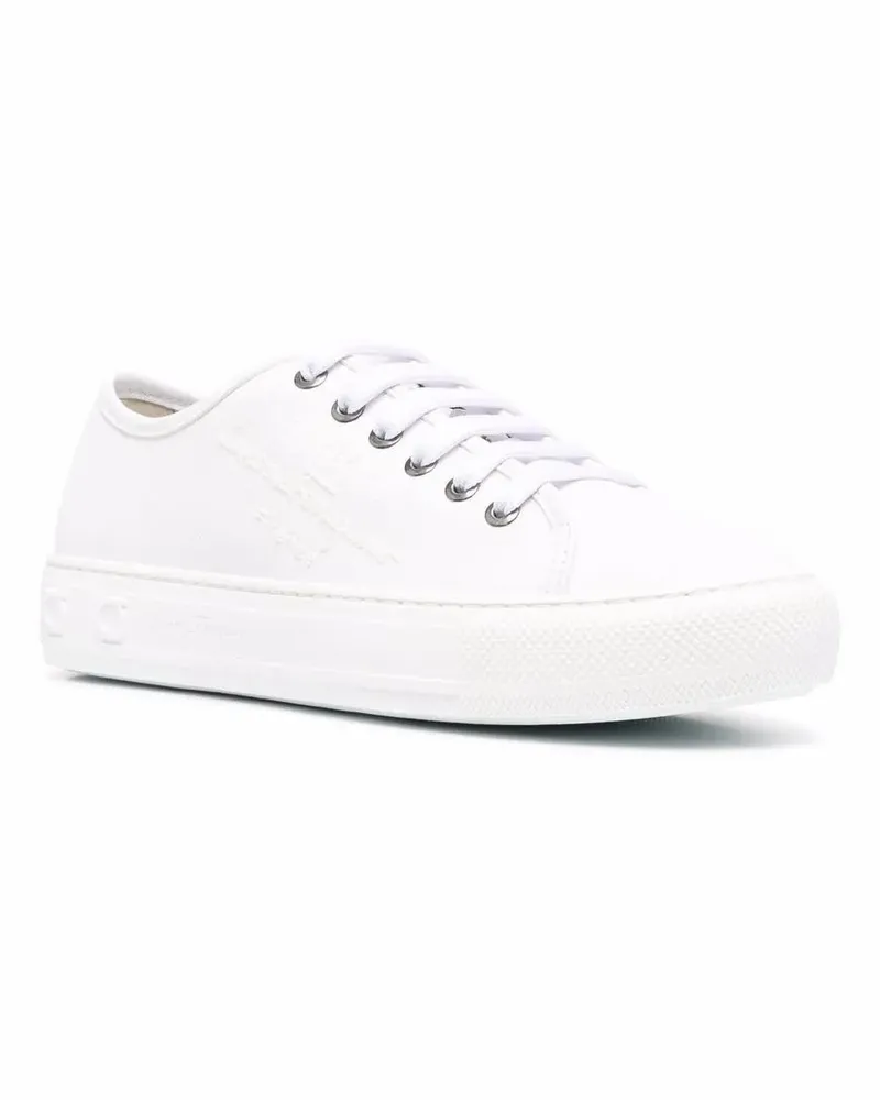 Ferragamo Women's Embossed-Logo Low-Top Sneakers White 030250751473 White