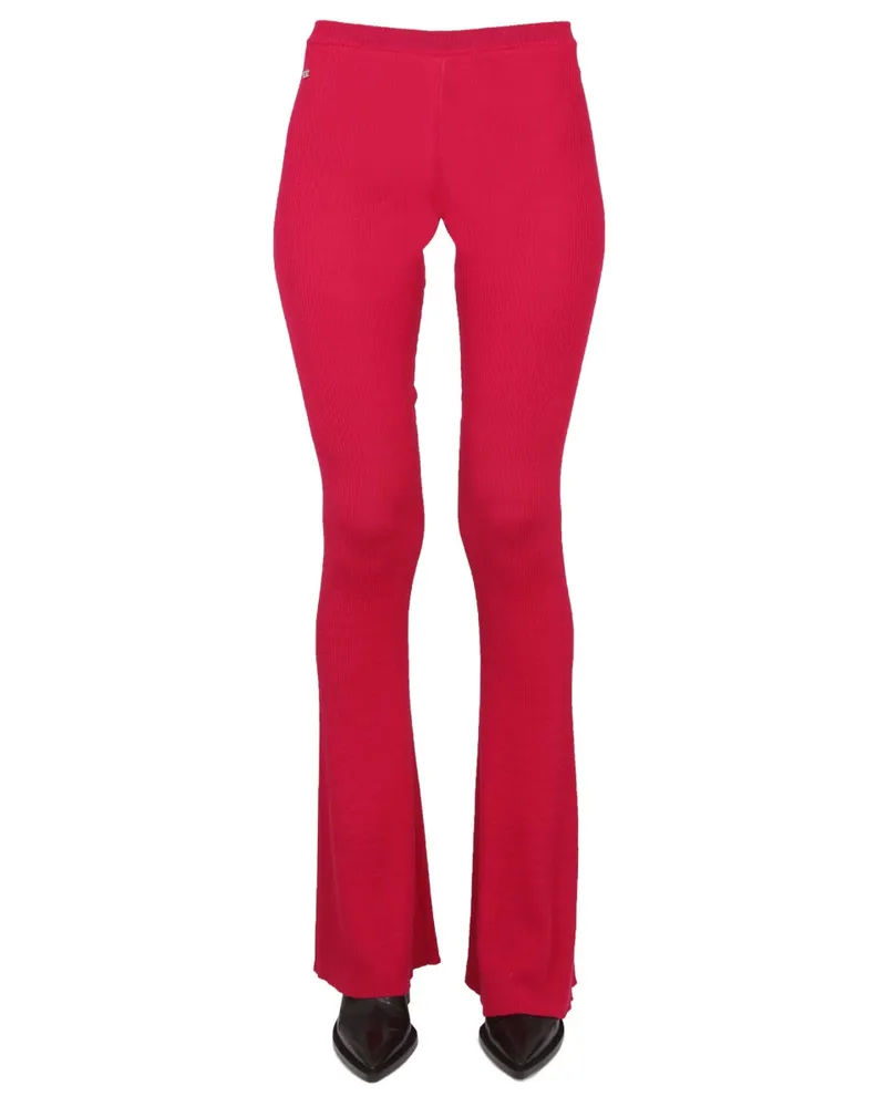 Dsquared2 Virgin Wool Flare Trousers — Pink Pink