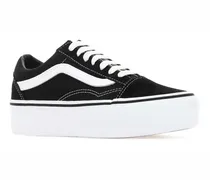 Unisex Black Fabric Old Skool Platform Sneakers Y281