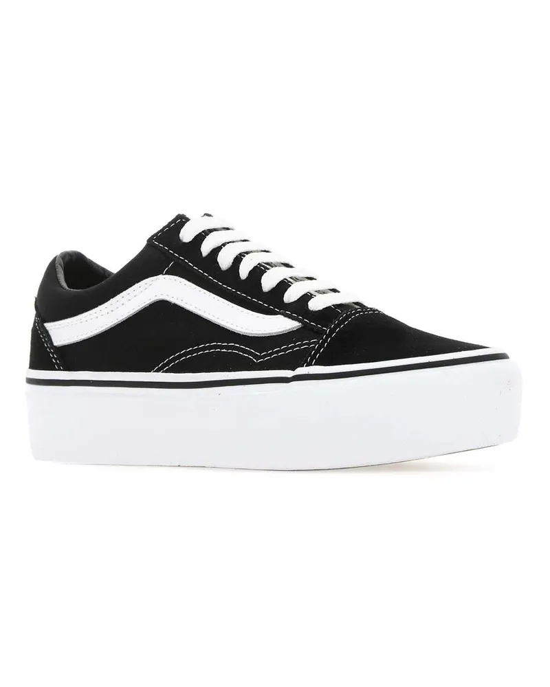 Vans Unisex Black Fabric Old Skool Platform Sneakers Y281 Black