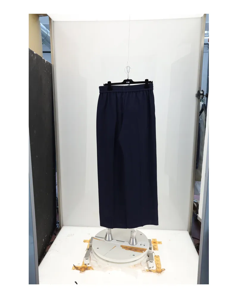 Celine Women's Trousers Elastic Waist Ink Wool Navy