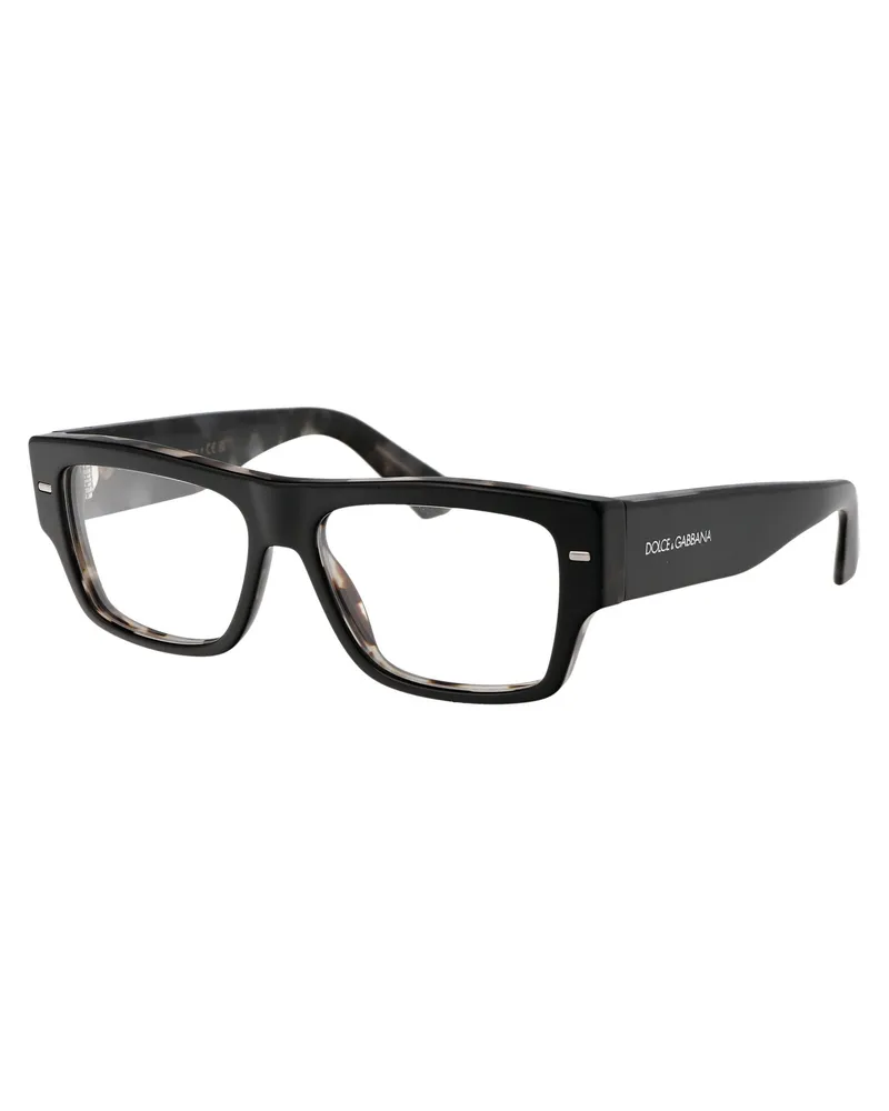 Dolce & Gabbana Men's Sunglasses Black On Grey Havana Acetate Glasses & Frames Black