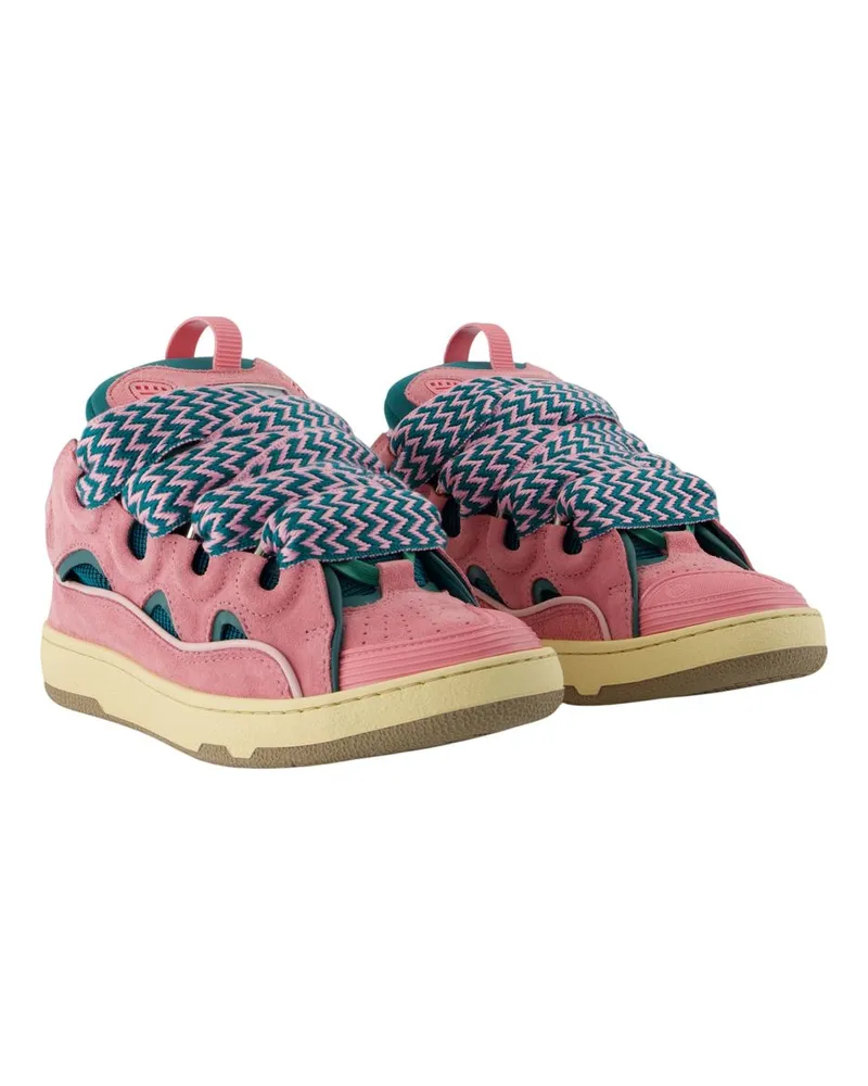 Lanvin Women's Curb Sneakers Pink Synthetic Pink