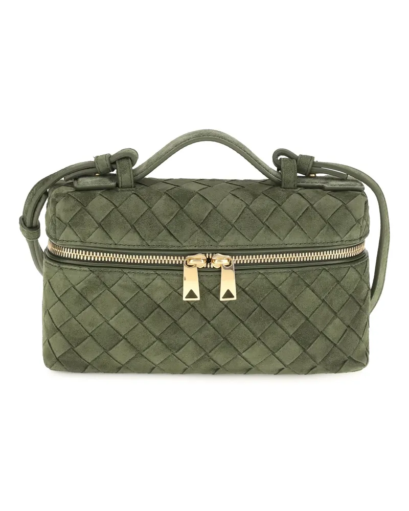 Bottega Veneta Women's Shoulder Bag Bang Green Tweed-Gold Calf Leather Tweed/gold Green
