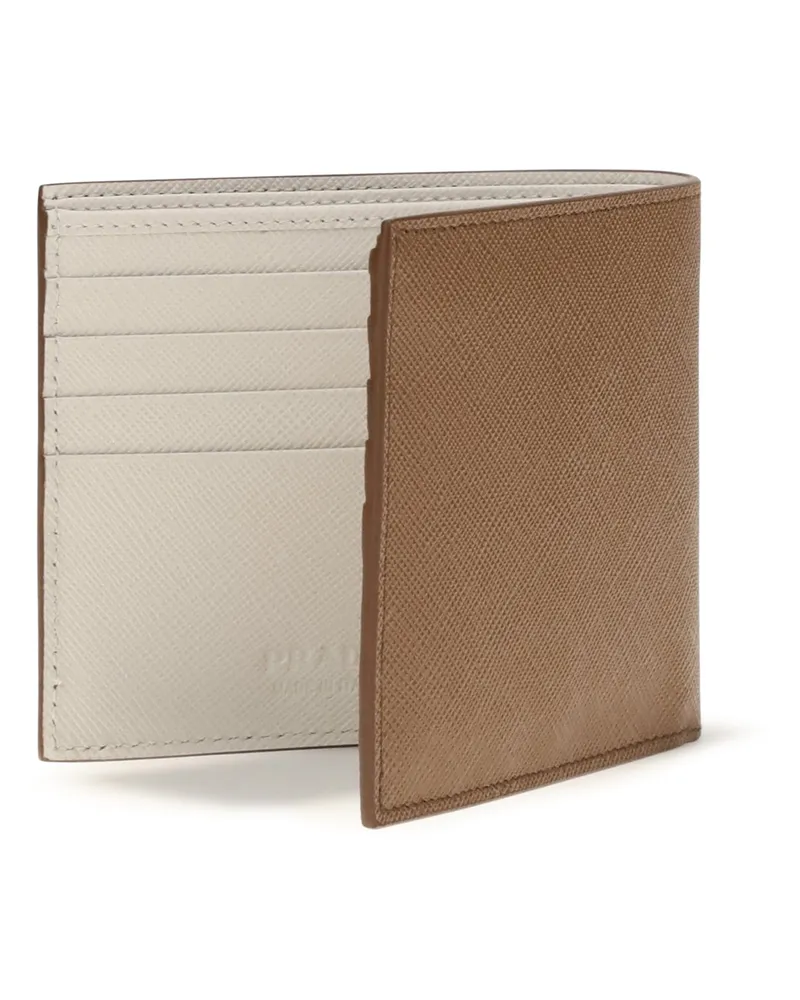 Prada Men's Leather Wallet Cuoio+talco Calf Bos Taurus Brown