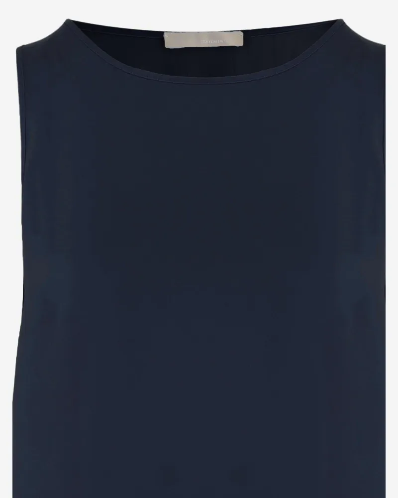 ALLUDE Women's Stretch Silk Top Navy Tops Navy
