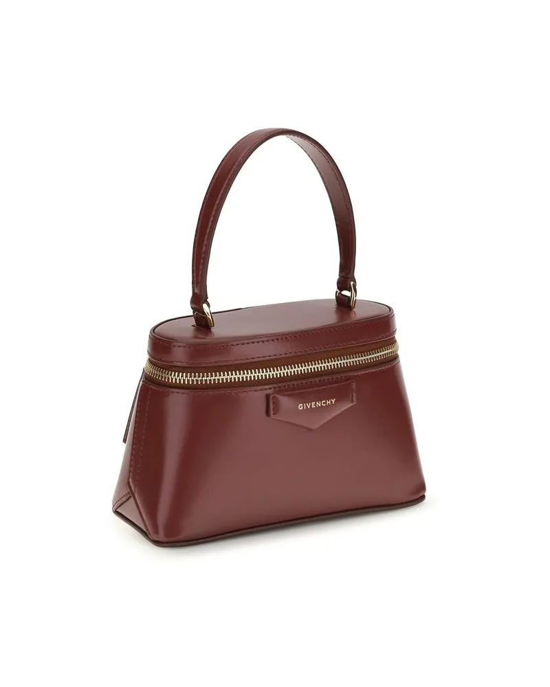 Givenchy Women's Antigona Top Handle Bag Bordeaux Calf Leather Bos Bordeaux