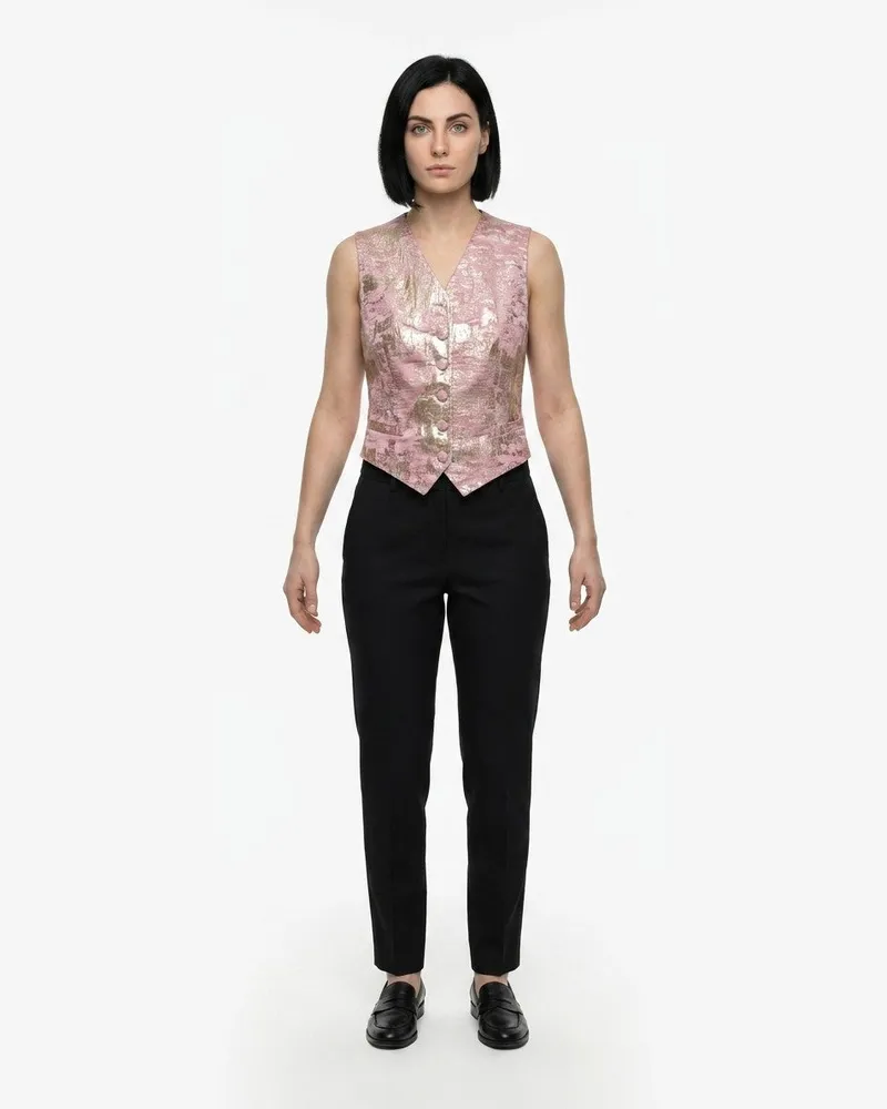 Dolce & Gabbana Damask Silk-Blend Waistcoat — Pink Pink