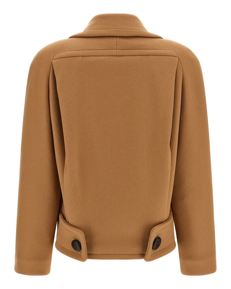 Stella McCartney Double-Breasted Wool Coat — Camel Camel