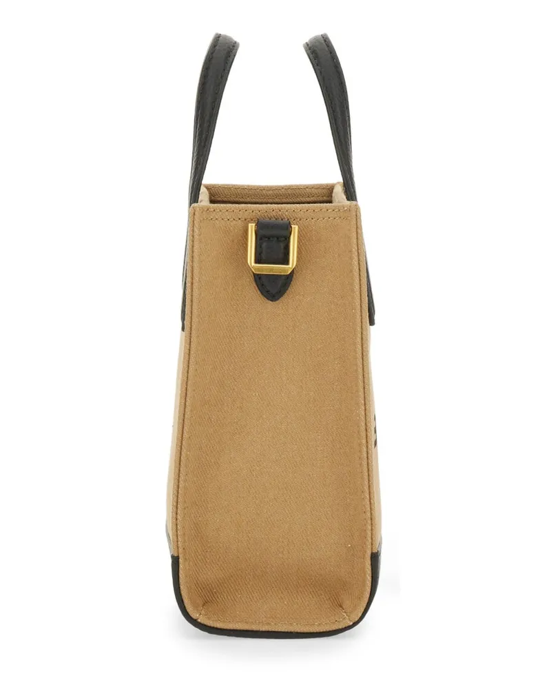 Bally Women's Logo Bag Beige Organic Cotton Handbags Hand Beige