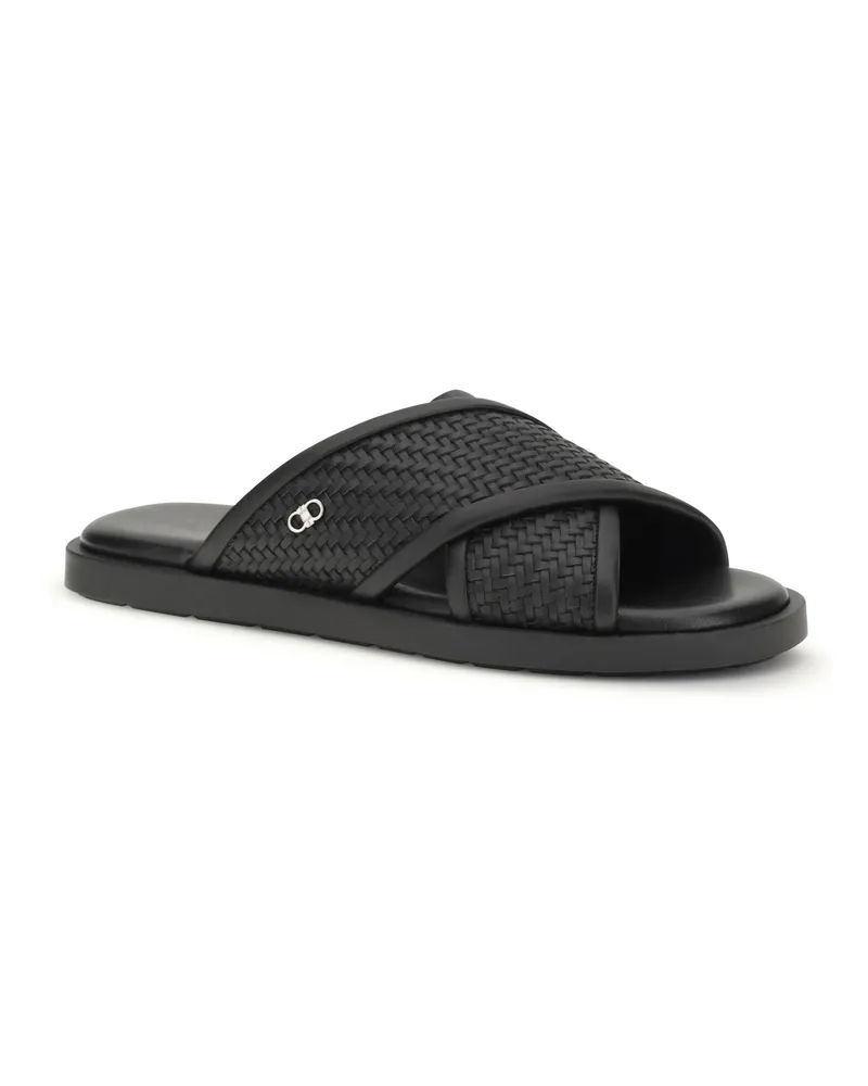 Ferragamo Men's Gancini Sandals Nero Calf Leather Bos Taurus Black