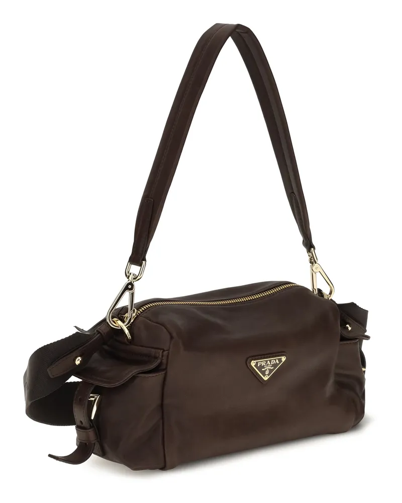 Prada Women's Explore Shoulder Bag Nappa Leather Bruciato Brown