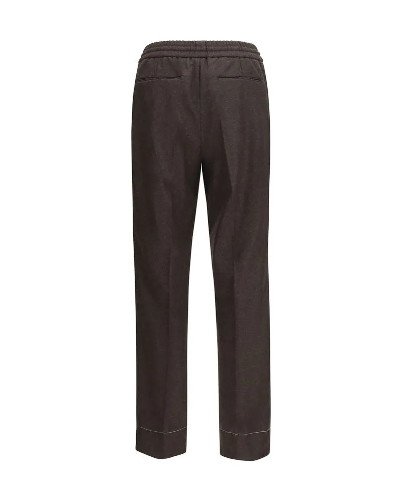 Brioni Merino Wool Trousers — Brown Brown