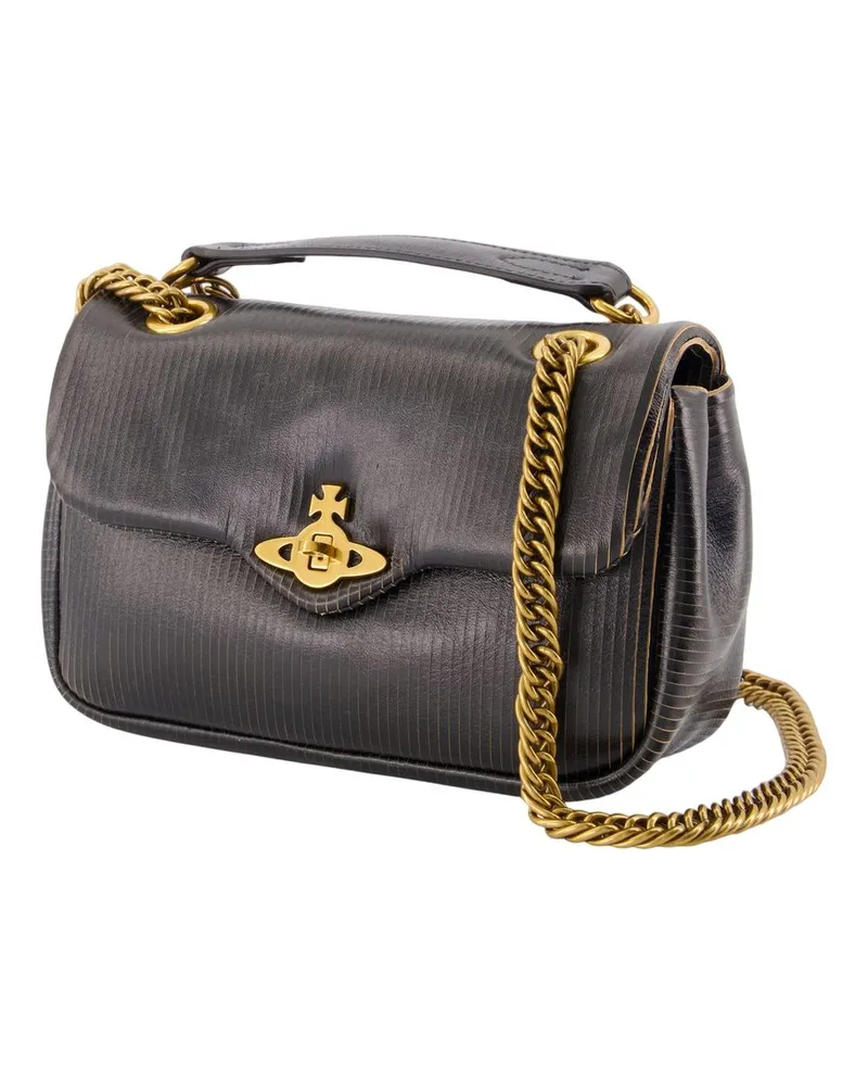 Vivienne Westwood Women's Anita Chain S Shoulder Bag -  Leather Black Calfskin Shoulder-Hobo-Bags Black