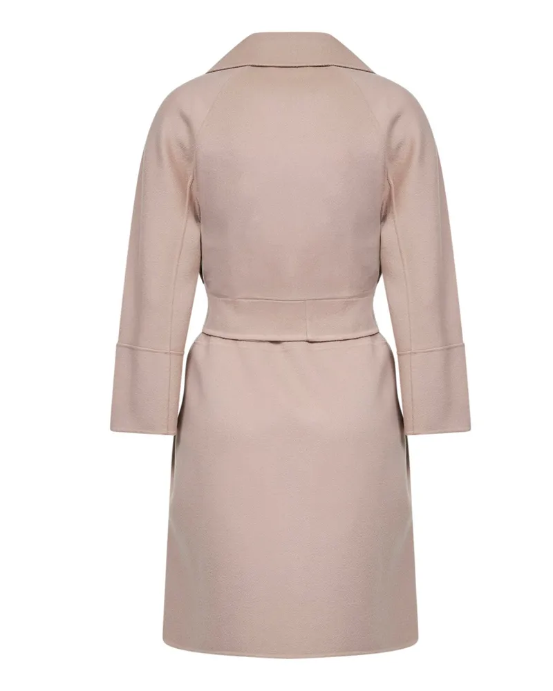 Max Mara Virgin Wool Cocoon Coat — Beige Beige