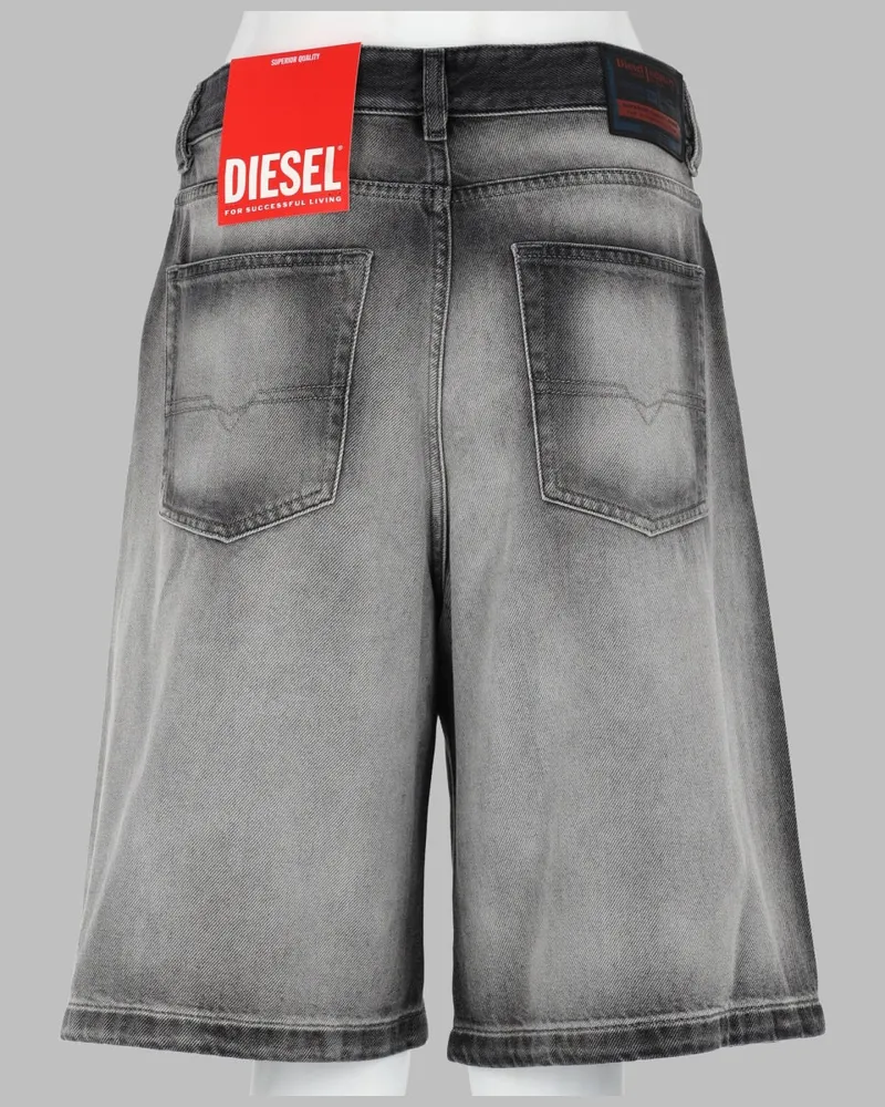 Diesel Skeleton Motif Denim Shorts — Gray Gray