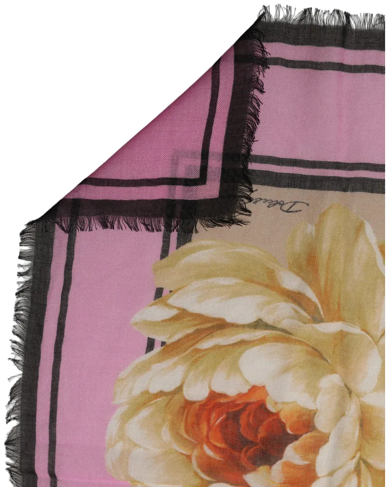 Dolce & Gabbana Floral Cashmere Scarf — Pink Pink