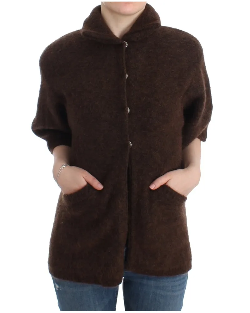 Roberto Cavalli Unisex Brown Mohair Knitted Cardigan Brown