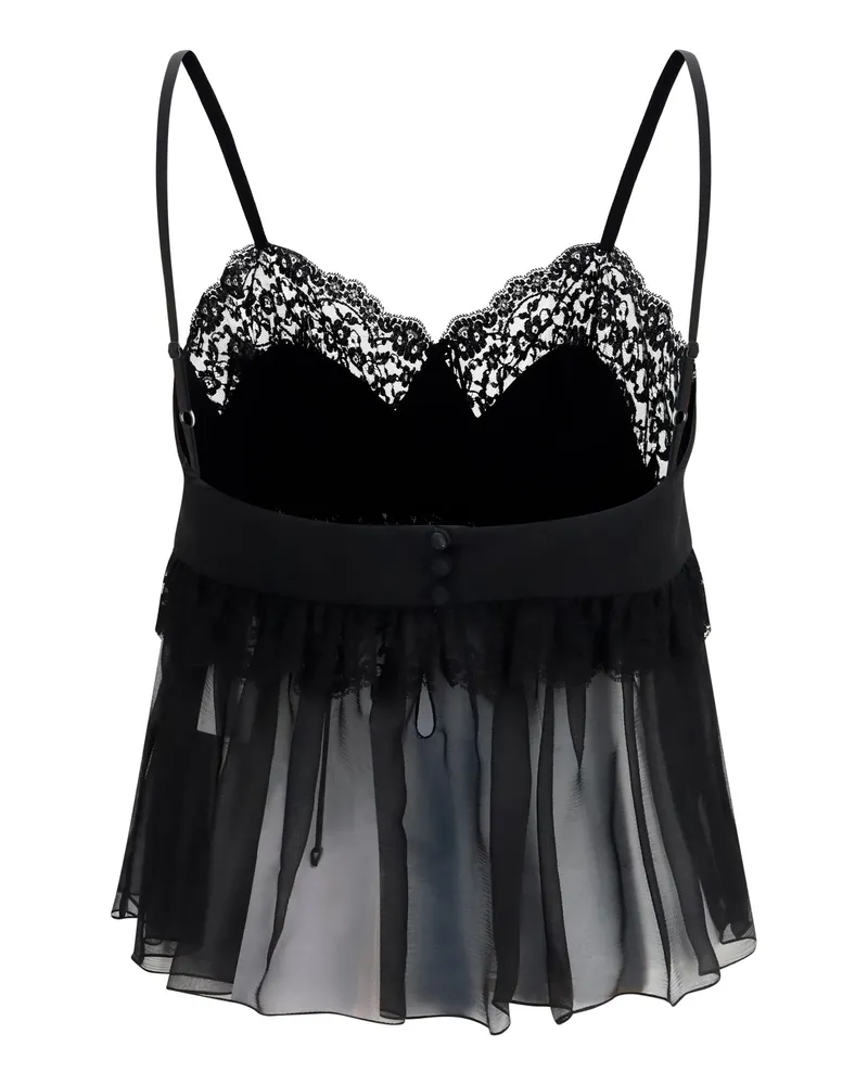 Chloé Women's Crêpe De Chine Camisole Top Black Silk Black