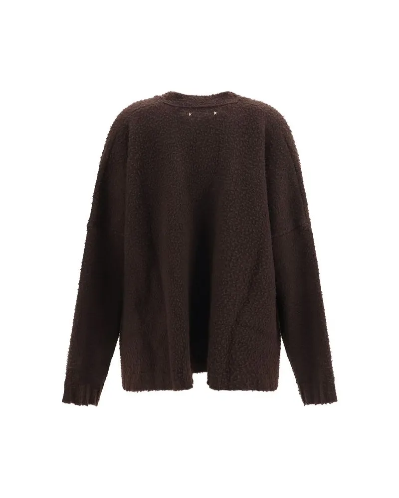 Golden Goose Casentino-Effect Wool Cardigan — Brown Brown
