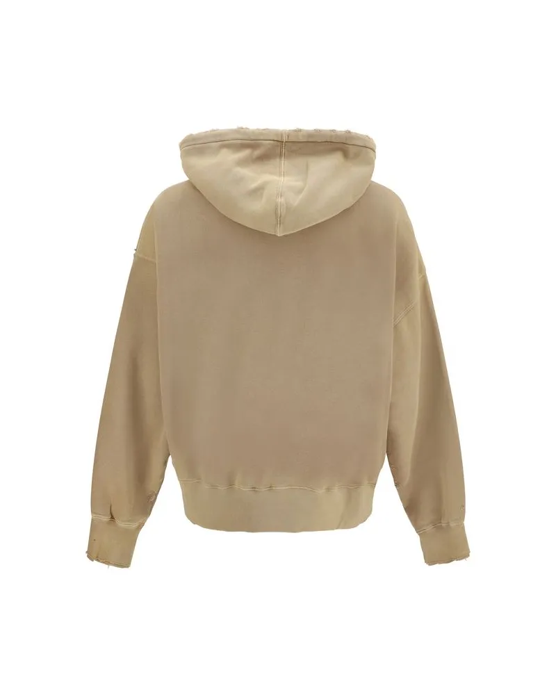 Golden Goose Distressed Cotton Hoodie — Brown 
