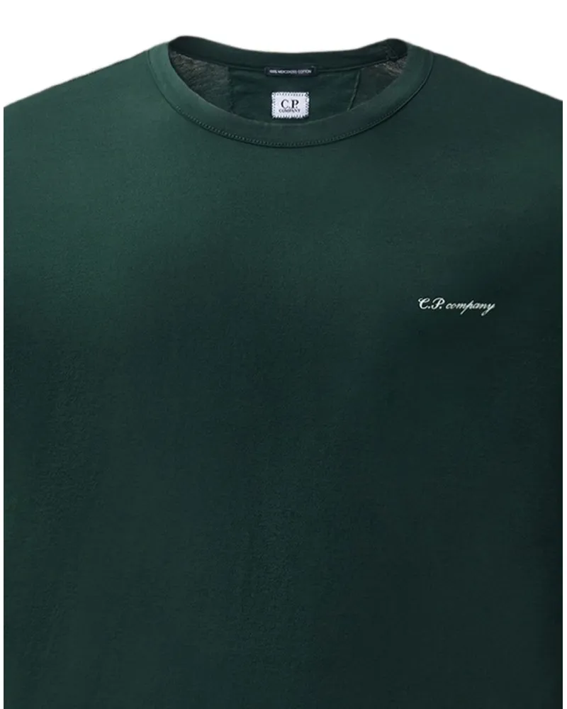C.P. Company Logo-Embroidered Cotton T-Shirt — Green Green