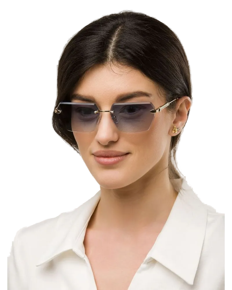 Just Cavalli Unisex Sunglasses Total Shiny Rose Gold Metal Eyewear Rose