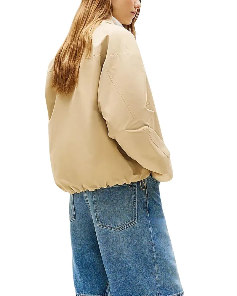 Tommy Hilfiger Cotton-Nylon Bomber Jacket — Beige Beige