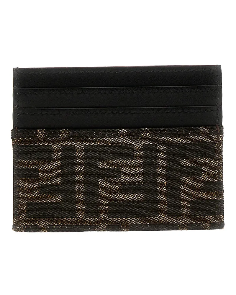 Fendi FF Jacquard Card Case — Black Black