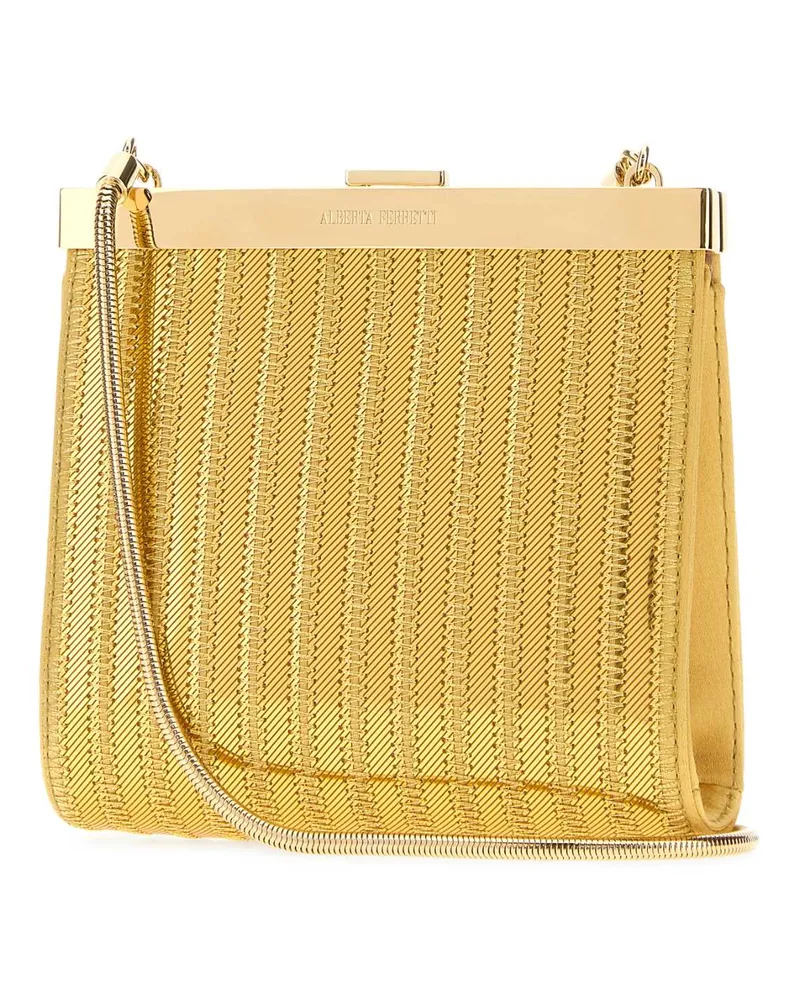 Alberta Ferretti Women's Gold Fabric Clutch Fantasiaorolucido Gold