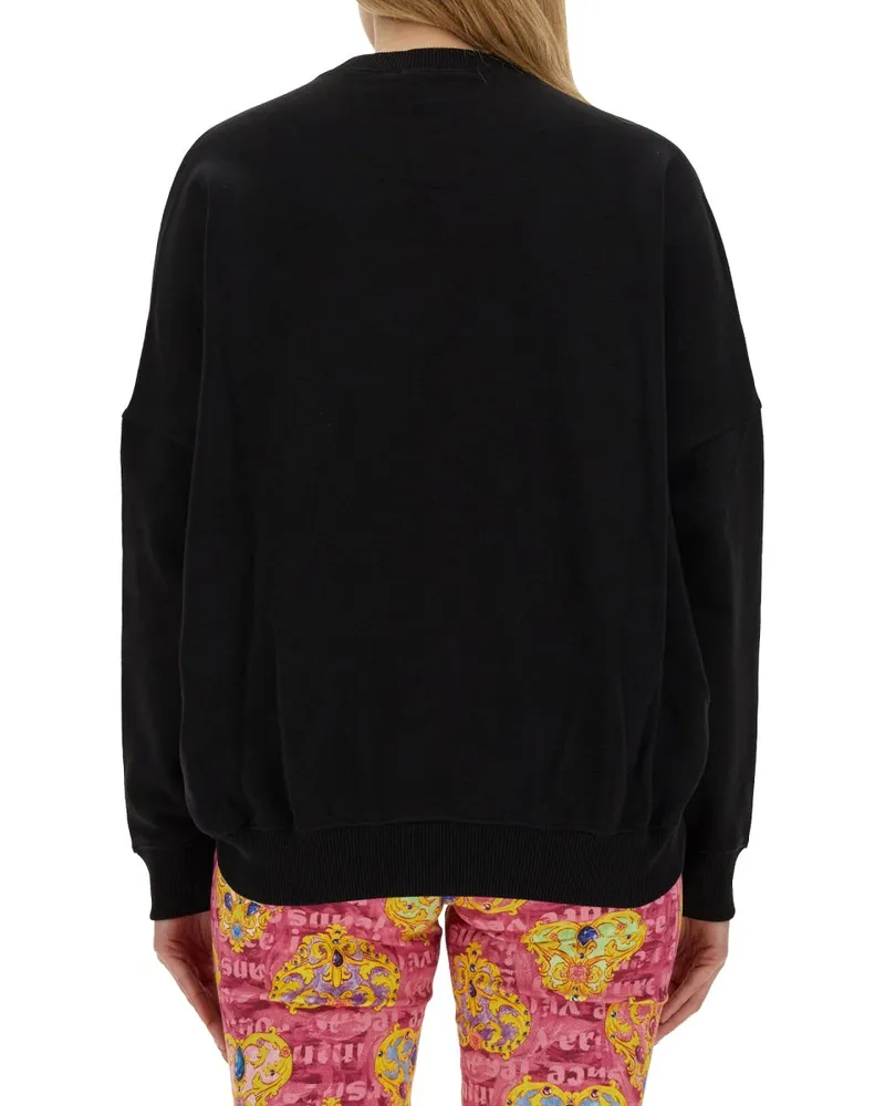 Versace Jeans Cropped Logo Sweatshirt — Black Black
