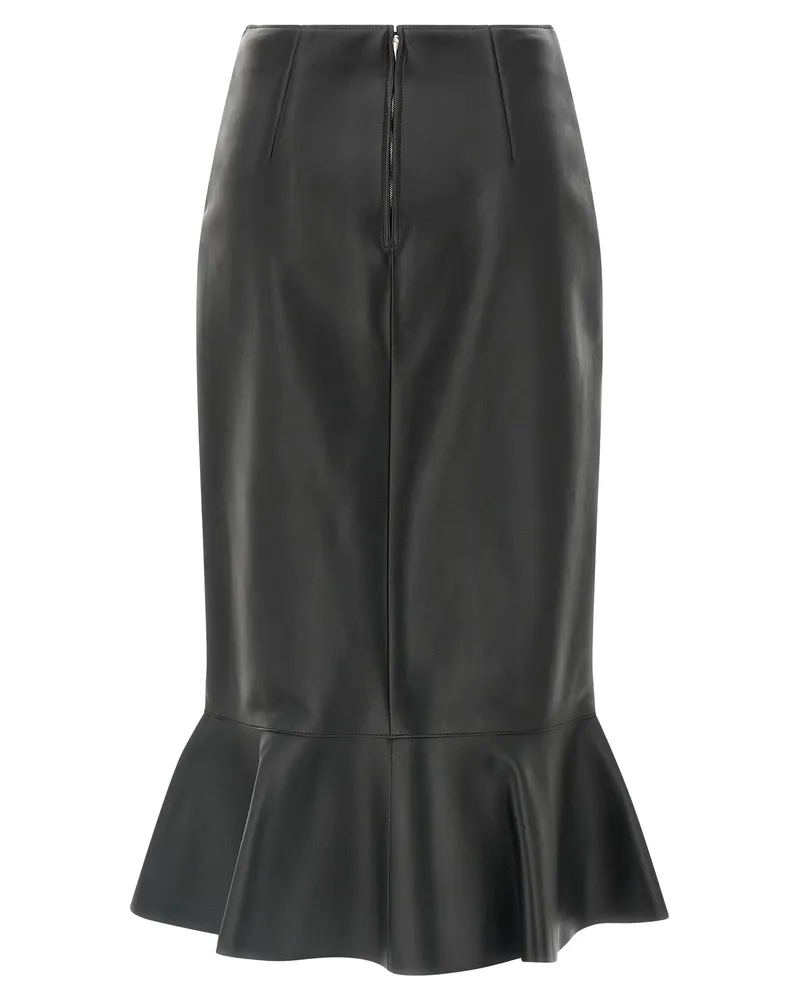 Fendi Nappa Peplum Skirt — Black Black